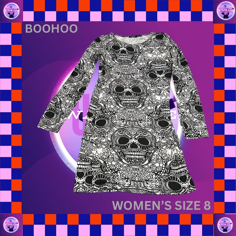 Black & white sugar skull dress